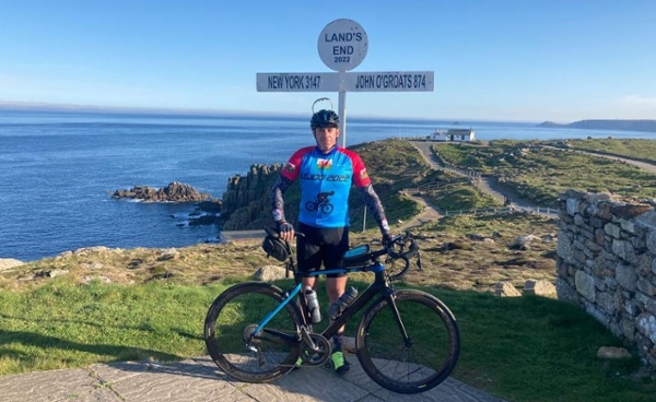 Fundraiser doing a sponsored cycle