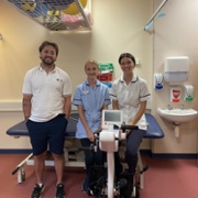 Active passive trainer therapy bike for Ward 9