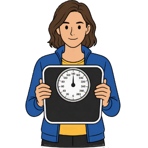 Woman holding mechanical scales