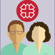 Image of pharmacy professionals and porphyria service logo