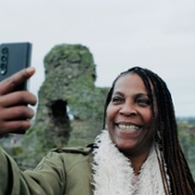 WomanSelfieByCastleRuins.jpeg