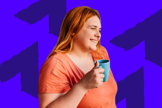 Girl indulging in a coffee